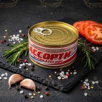 Ассорти деликатесное (печень и икра минтая), ж/б, 180г (Колхоз им. Ленина)